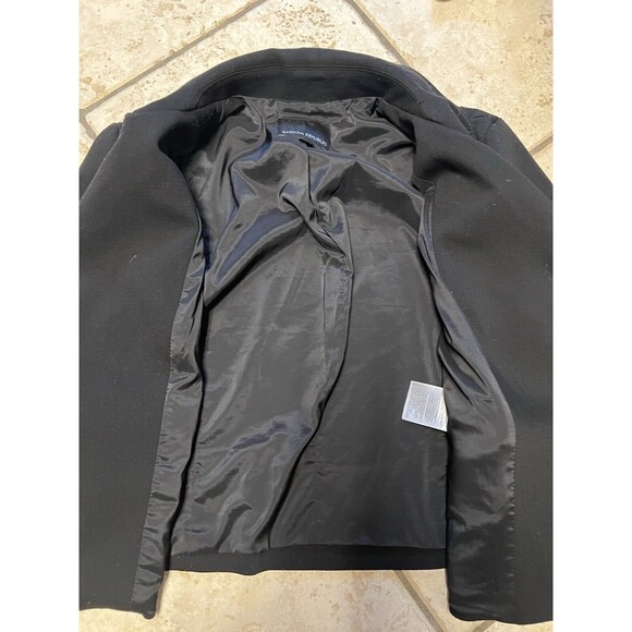 Banana Republic Moto Jacket Womens 12 Black Long Sleeve Pockets Collar Side Zip - Picture 5 of 7